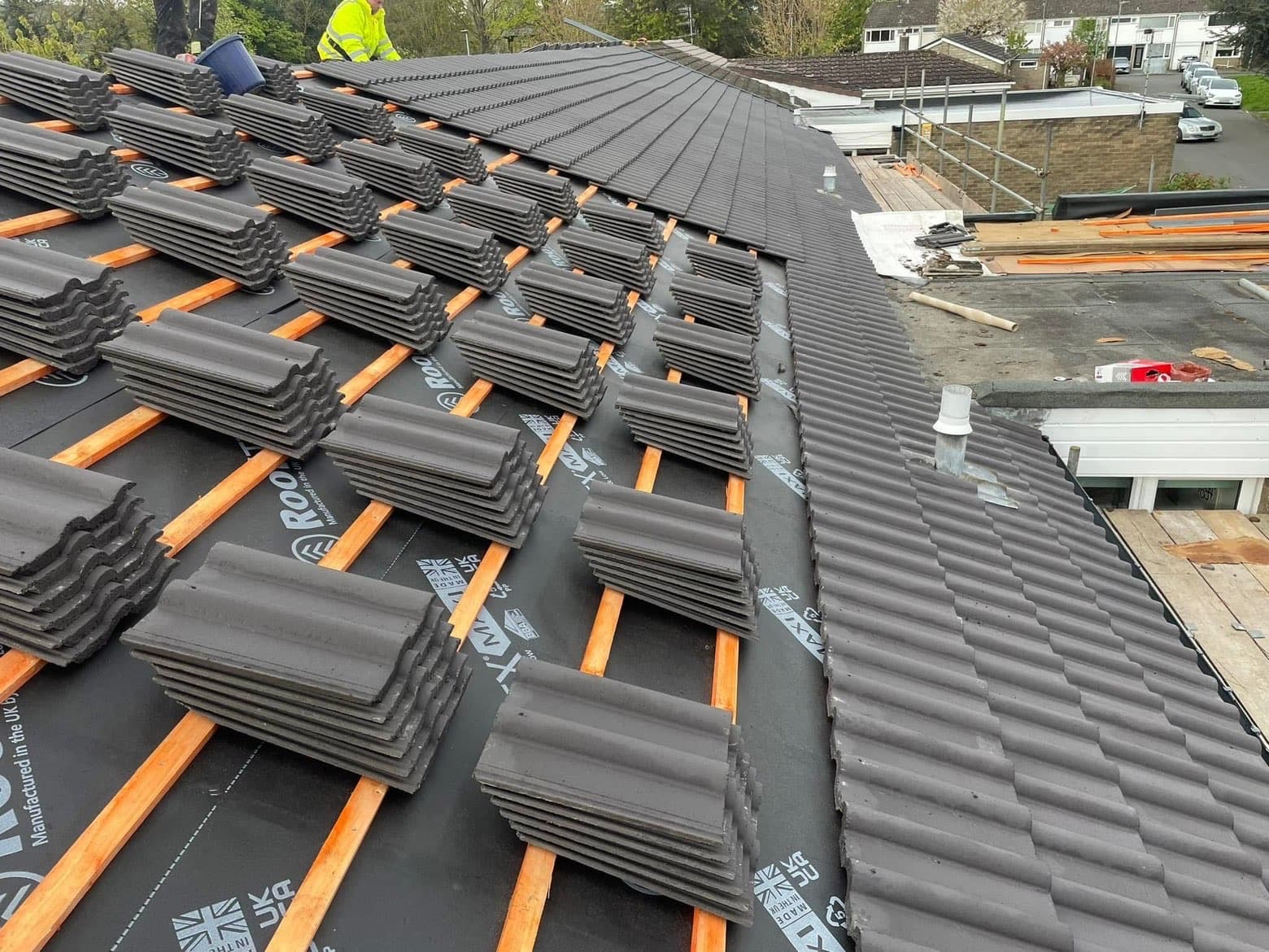 Roof retile in progress in Dumfries and Galloway