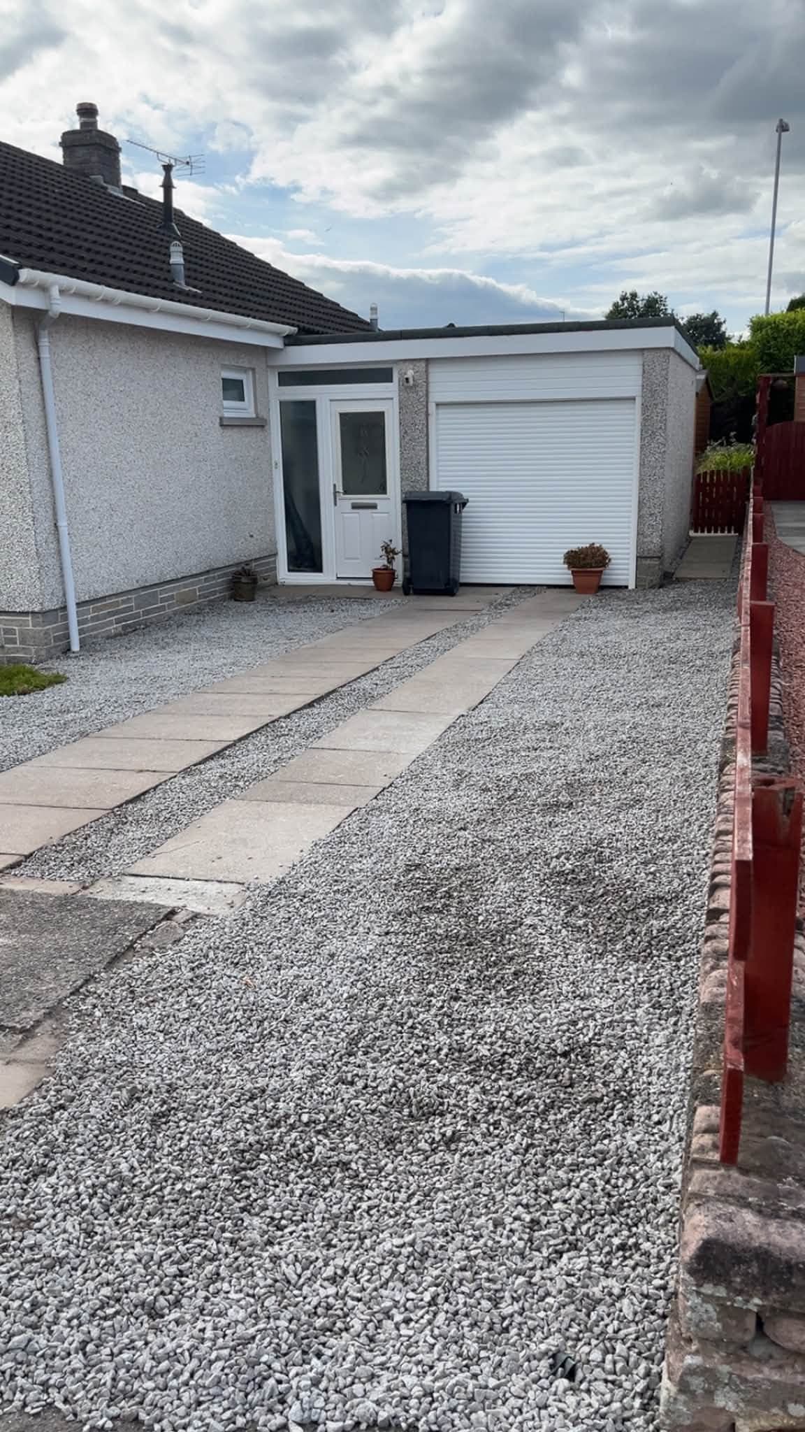 Garden path and decorative stone landscaping completed by RML Ground Maintenance in Portpatrick